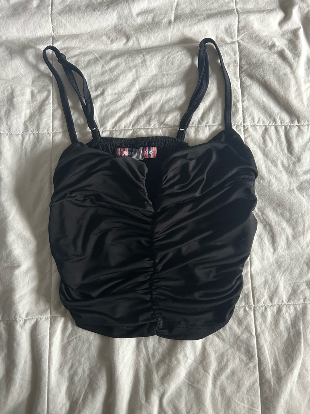 Urban Outfitters Black Ruched Crop Top
